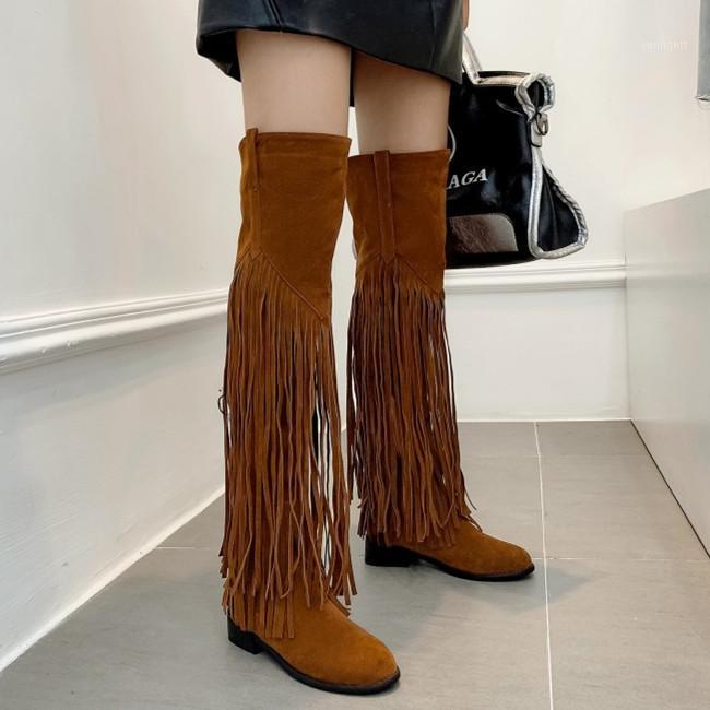 PXELENA Tassel Over The Knee Boots Women Low Heels Faux Suede Riding Knight Fringe Thigh High Boots 2020 Lady Winter Shoes 34-431, Black
PXELENA Tassel Over The Knee Boots Women Low Heels Faux Suede Riding Knight Fringe Thigh High Boots 2020 Lady Winter Shoes 34-431, Black