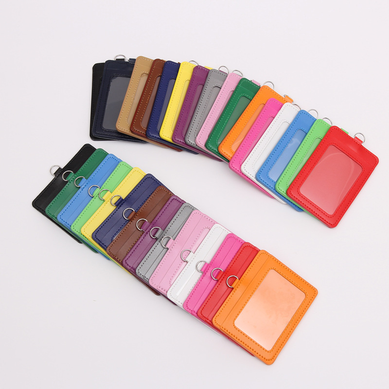 

PU Leather material card sleeve sets ID Badge Case Clear Bank Credit Card Badge Holder School student office