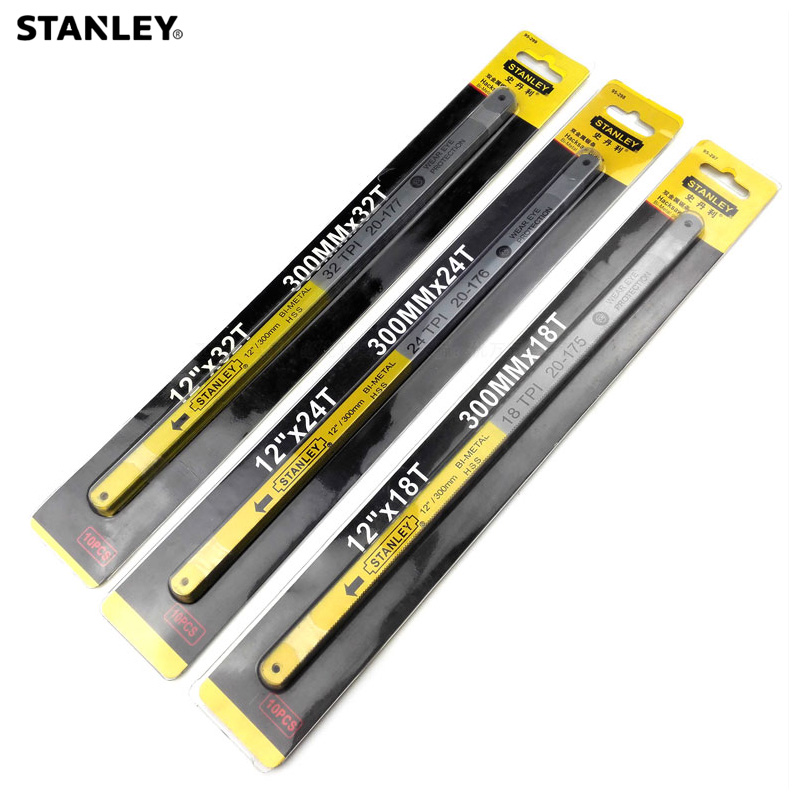 Stanley 10pcs 12-inch 18T 24T 32T bi-metal HSS saw blade 300mm hand hacksaw blades saw replacement cutter for metal wood cutting
Stanley 10pcs 12-inch 18T 24T 32T bi-metal HSS saw blade 300mm hand hacksaw blades saw replacement cutter for metal wood cutting