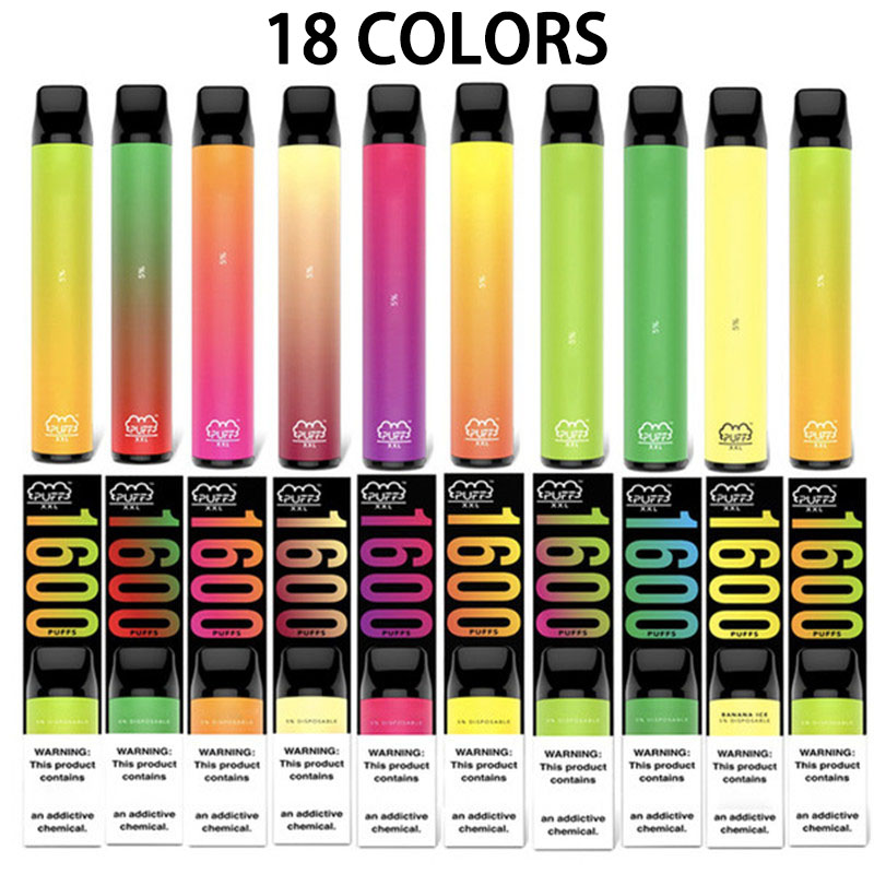 PUFF XXL Disposable Device 1600+ Puffs 18 Colors Puff Bar Plus Xtra E Cigarette Vape Pen Free DHL
PUFF XXL Disposable Device 1600+ Puffs 18 Colors Puff Bar Plus Xtra E Cigarette Vape Pen Free DHL