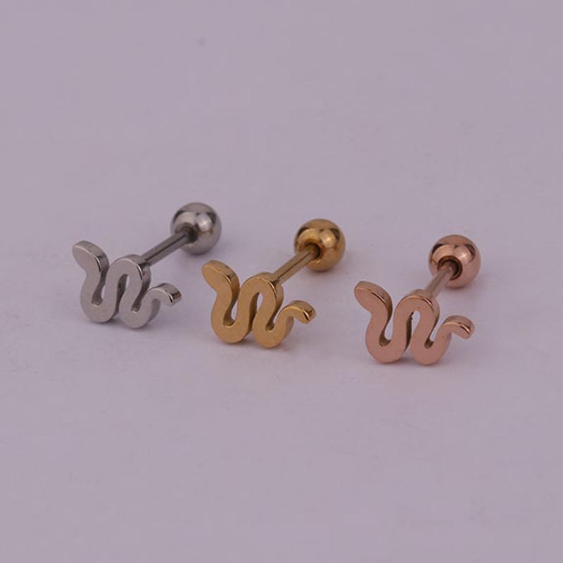 Stud 1 PCS Simple Gold Color Cute Small Snake Shape Earring Trendy Steel Bar Ball Ear Cartilage Cuff Jewelry
Stud 1 PCS Simple Gold Color Cute Small Snake Shape Earring Trendy Steel Bar Ball Ear Cartilage Cuff Jewelry