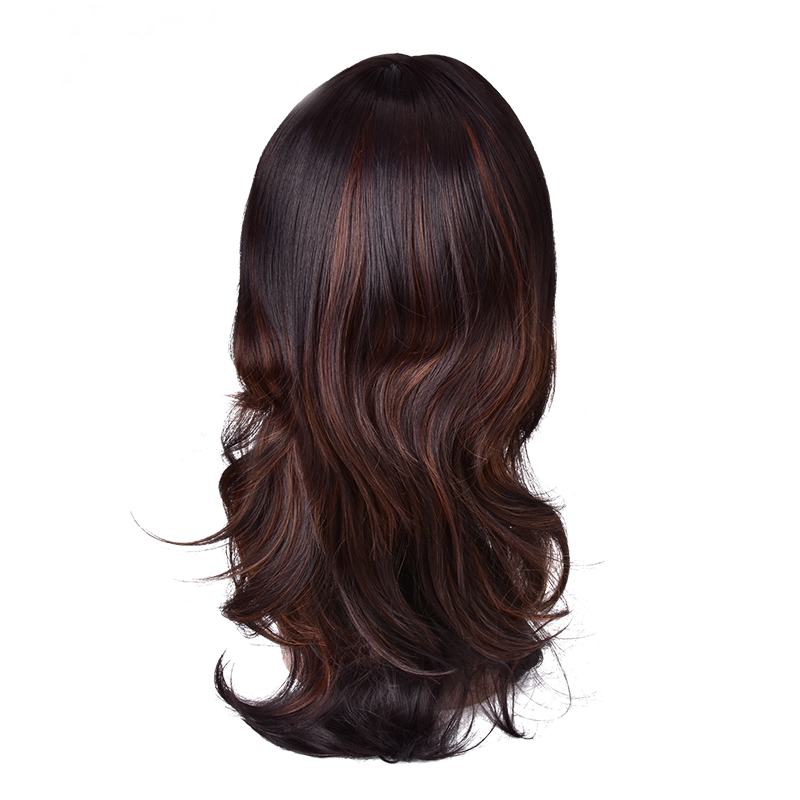 Long Wavy Hair Cosplay Wig Party Mix Purple Halloween Heat Resistant Fashion Women Synthetic Free Wig Cap