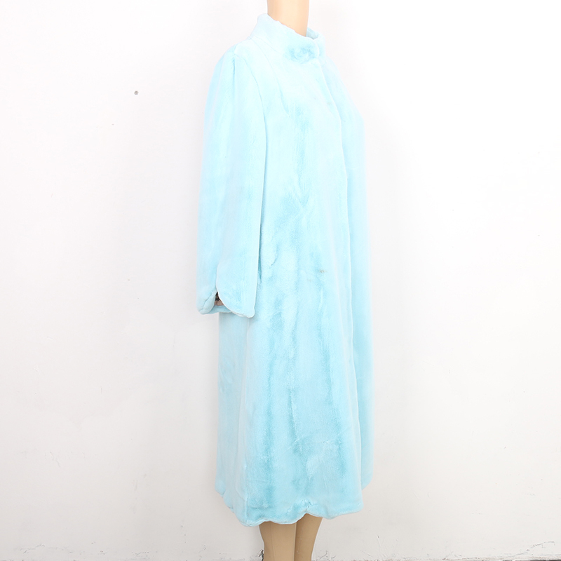 Nerazzurri Fluffy blue black pink elegant winter faux fur coat women Long plus size fashion 4xl 5xl 6xl 7xl Warm soft furry 201215