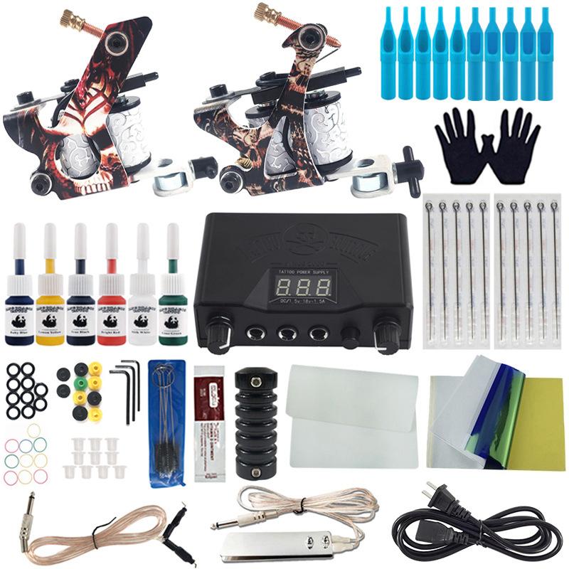 Complete Tattoo Kit 2 Tattoo Machines Gun Black Ink Set Power Supply Grips Body Art Tools Set Permanent Makeup
Complete Tattoo Kit 2 Tattoo Machines Gun Black Ink Set Power Supply Grips Body Art Tools Set Permanent Makeup