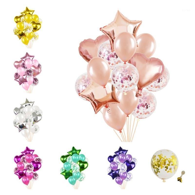 14pcs/set Rosegold Confetti Latex Balloons Kit Star Heart Shape Foil Ballon for Wedding Decoration Kids Birthday Party Favors 851
14pcs/set Rosegold Confetti Latex Balloons Kit Star Heart Shape Foil Ballon for Wedding Decoration Kids Birthday Party Favors 851