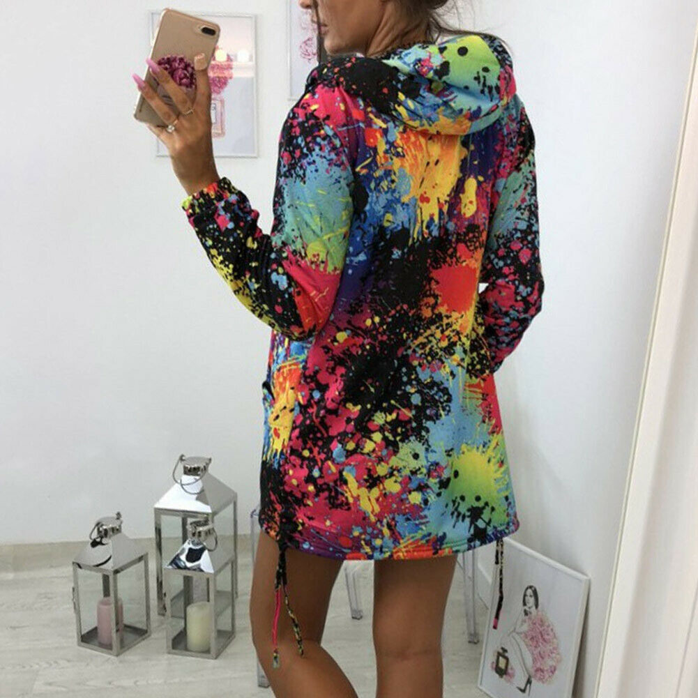 Women Rainbow Graffiti Style Jacket Coat Printing Long Sleeve Breathable Autumn Jackets Ladies Coats DO99 T200111