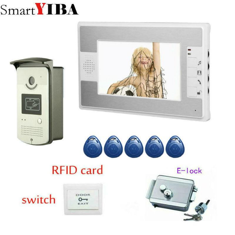 

SmartYIBA New 7 inch color screen video doorphone speraker phone intercom system 1 monitor + 700TVL COMS camera FREE SHIPPING