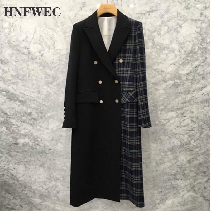 2020 Autumn New Pattern Notched Collar Long Sleeve Double Breasted Plaid Patchwork Casual Suit Coat Women D900, Black
2020 Autumn New Pattern Notched Collar Long Sleeve Double Breasted Plaid Patchwork Casual Suit Coat Women D900, Black