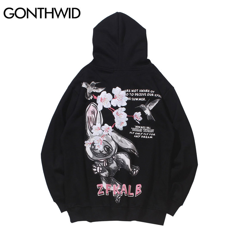 Embroidery Cherry Blossoms Flowers Birds Graffiti Rabbit Print Sweatshirts Streetwear Harajuku Casual Pullover Hoodies, White
Embroidery Cherry Blossoms Flowers Birds Graffiti Rabbit Print Sweatshirts Streetwear Harajuku Casual Pullover Hoodies, White