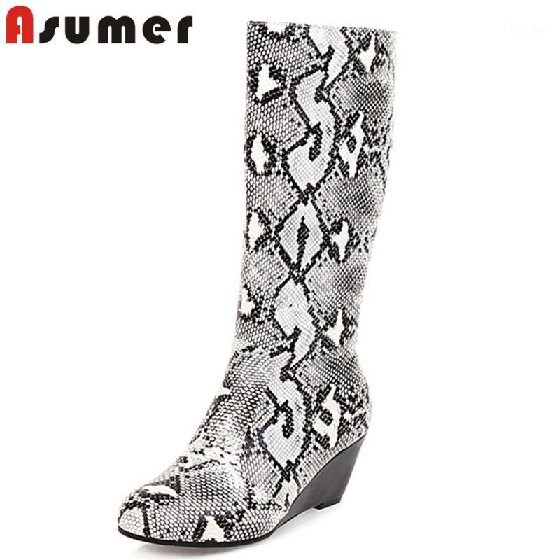 Asumer 2020 newest knee high boots women round toe pu snake zip wedges shoes fashion European Style Western boots woman1, Green
Asumer 2020 newest knee high boots women round toe pu snake zip wedges shoes fashion European Style Western boots woman1, Green