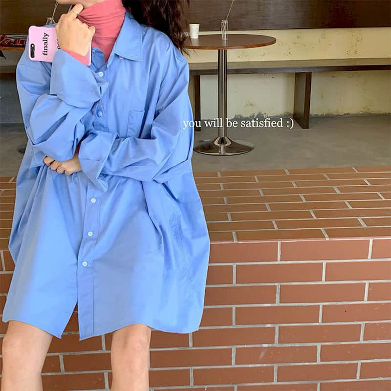 2021 New Blue Women Blouses Bf Boyfriend Loose Mid-length Blouse Spring/autumn Korean Retro Hong Kong Style Stacked Shirt Jacket P08w
2021 New Blue Women Blouses Bf Boyfriend Loose Mid-length Blouse Spring/autumn Korean Retro Hong Kong Style Stacked Shirt Jacket P08w
