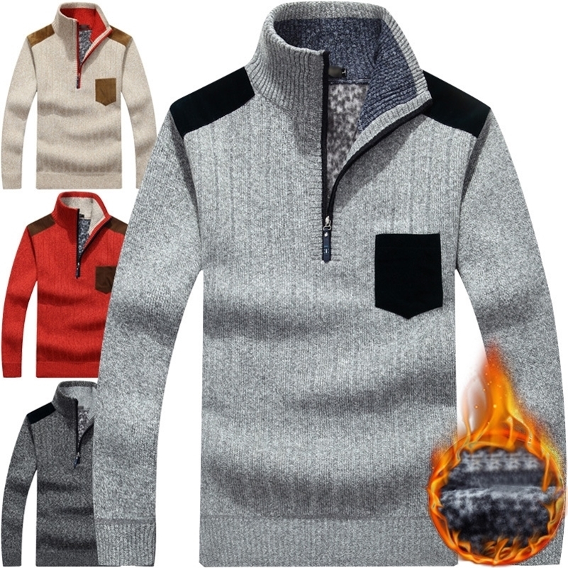 Winter Pullover Men's Sweater Plus Velvet Half Zipper Sweater Thicken Warm Stand Collar Loose Sweater Vetement Homme Men Clothes 201105, Blue
Winter Pullover Men's Sweater Plus Velvet Half Zipper Sweater Thicken Warm Stand Collar Loose Sweater Vetement Homme Men Clothes 201105, Blue