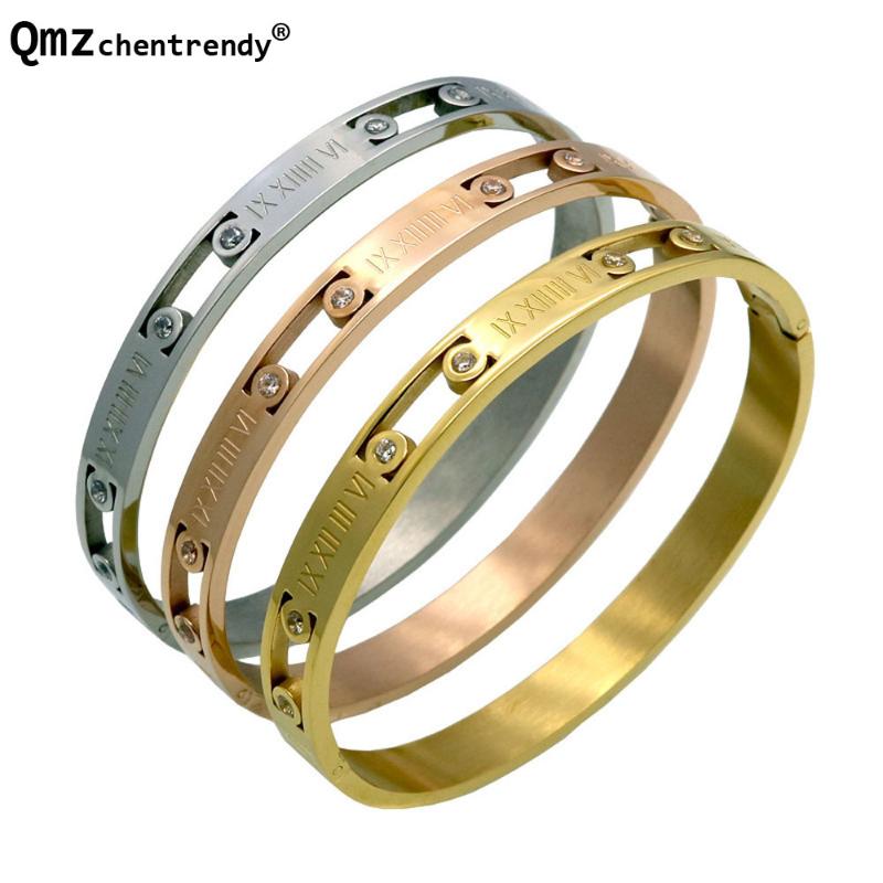 New Design Lovers Luxury Bracelet Women Stainless Steel Roman Numerals Cubic Zirconia Bangle & Bracelets For Women Jewelry
New Design Lovers Luxury Bracelet Women Stainless Steel Roman Numerals Cubic Zirconia Bangle & Bracelets For Women Jewelry