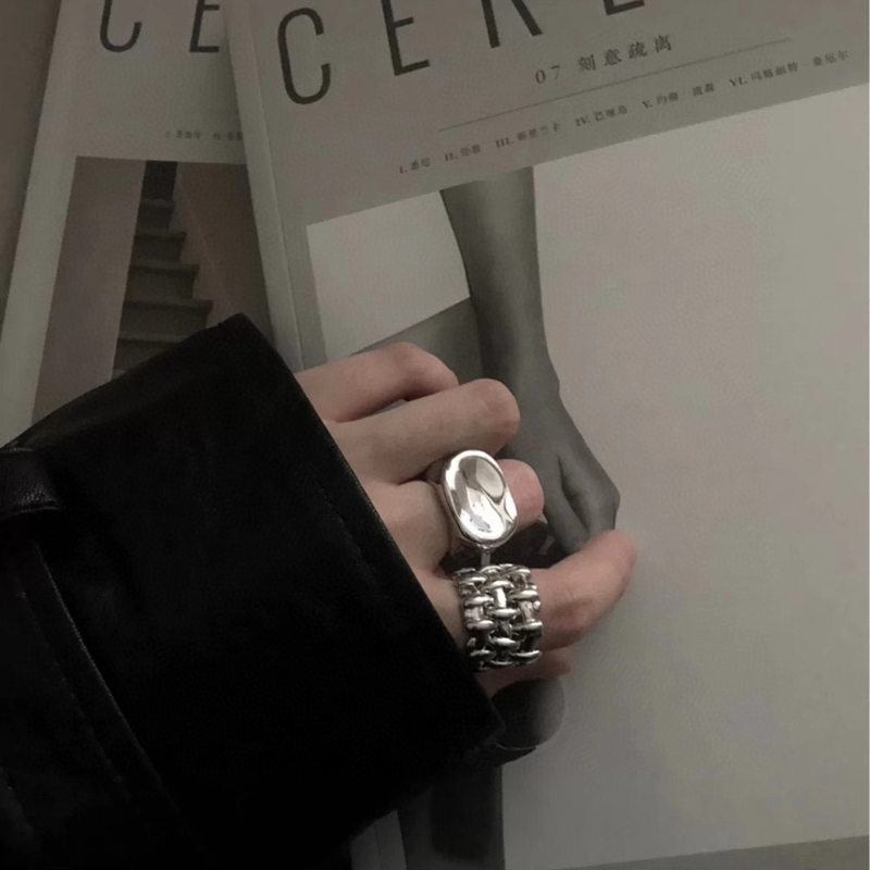 Hip Hop 2020 New Trendy Brand Personality Fashion Bloggers Ring High-end Woven Couple Finger Rings Niche Jewelry for Women Men Wedding