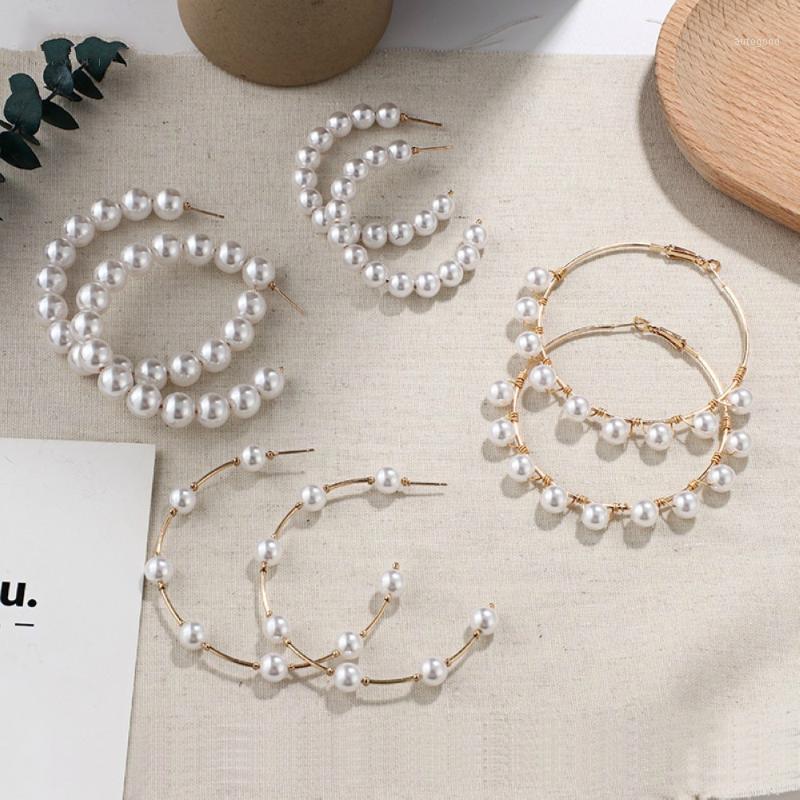 Hoop & Huggie Fashion Imitation Pearl Earrings European And American Geometric Big Circle Temperament Wild Creative Women1
Hoop & Huggie Fashion Imitation Pearl Earrings European And American Geometric Big Circle Temperament Wild Creative Women1