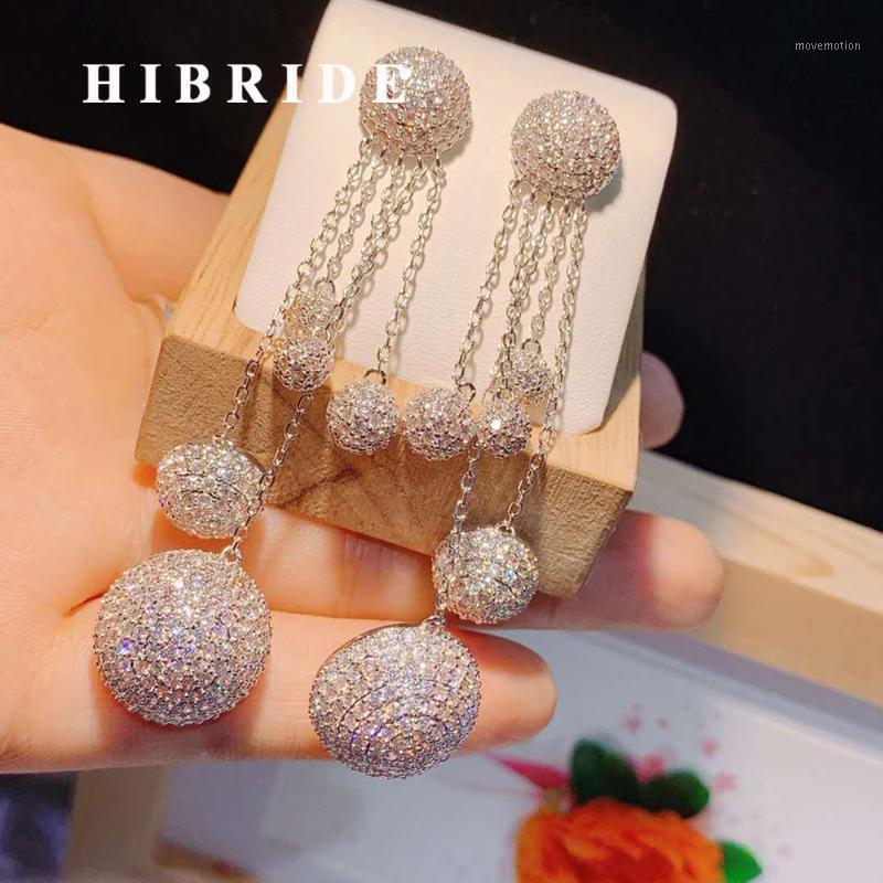 HIBRIDE New Arrival Long Round Drop Dangle Earrings Cubic Zircon Pave for Women Pendientes Mujer Brincos Party Jewelry E-4711
HIBRIDE New Arrival Long Round Drop Dangle Earrings Cubic Zircon Pave for Women Pendientes Mujer Brincos Party Jewelry E-4711