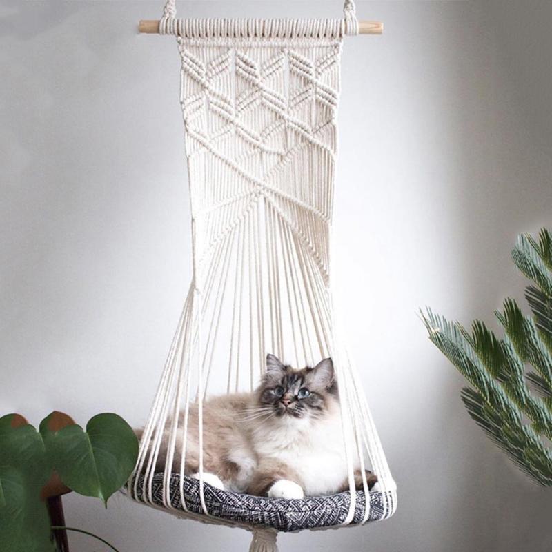 Macrame Cat Swing Bed Handwoven Pet Cats Hanging Sleep Chair Seat Hanging Basket Tapestry Cats Hammack Toy Home Decor
Macrame Cat Swing Bed Handwoven Pet Cats Hanging Sleep Chair Seat Hanging Basket Tapestry Cats Hammack Toy Home Decor