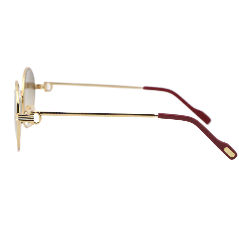 Wholesale Larger 1186111 Metal Sunglasses Exquisite Both men and women Adumbral Glasses UV40 Lens Size:55-22-140mm sier gold frame Eyewear Round Eyegl