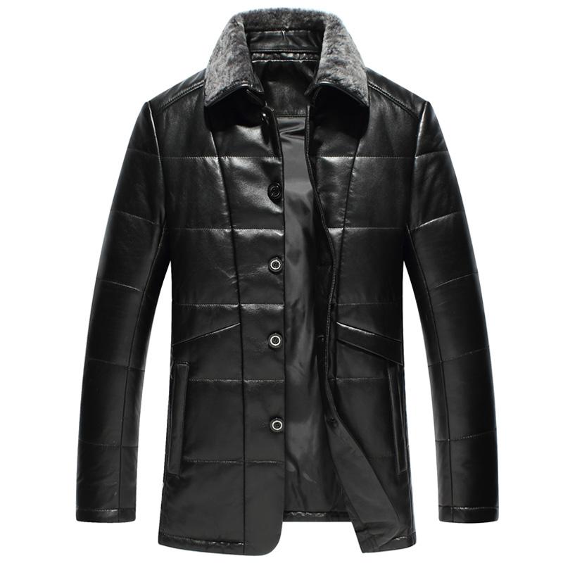 2020 Autumn Winter Men's Down Jacket Genuine Sheepskin Leather Jacket Men Wool Collar Slim Korean Leather Coat Z16C1027 KJ2288, Black
2020 Autumn Winter Men's Down Jacket Genuine Sheepskin Leather Jacket Men Wool Collar Slim Korean Leather Coat Z16C1027 KJ2288, Black