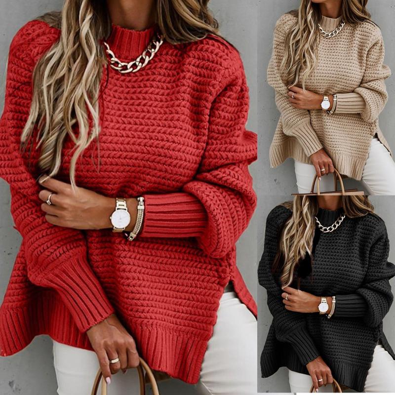 Women Winter Fashion Solid Long Sleeve Sweater Loose O-Neck Collar Side-slit Knitted Warm Thicken Sweater Casual Pullover Tops, Black
Women Winter Fashion Solid Long Sleeve Sweater Loose O-Neck Collar Side-slit Knitted Warm Thicken Sweater Casual Pullover Tops, Black
