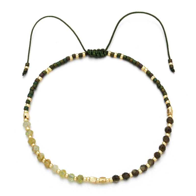 Colorful Glass Beads Strands Crystal Bracelet Rainbow Color Summer Beach Jewelry for Women Gift