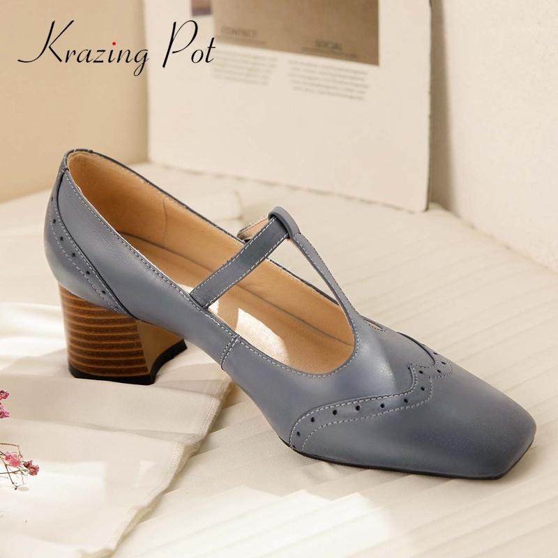Krazing pot vintage full grain leather hollow breathable square toe thick high heel buckle straps pretty girls women pumps L561, Beige
Krazing pot vintage full grain leather hollow breathable square toe thick high heel buckle straps pretty girls women pumps L561, Beige