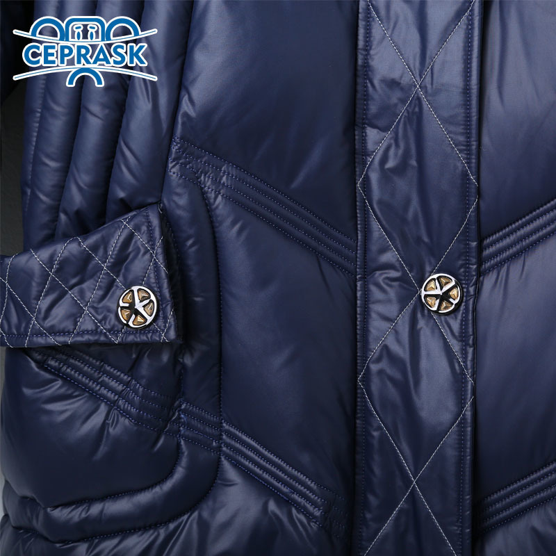 Ceprask High Quality women's Winter Down Jacket Plus Size X-Long Female Coats Fashion Fur Warm Parka camperas 4XL 5XL 6XL 201019