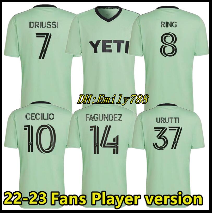 2022 2023 MLS Austin FC SOCCER JERSEY AWAY blue 22 23 Djitte Driussi Ring Cecilio Fagundez URUTTI football shirts uniform top thailand FANS, Black;yellow
2022 2023 MLS Austin FC SOCCER JERSEY AWAY blue 22 23 Djitte Driussi Ring Cecilio Fagundez URUTTI football shirts uniform top thailand FANS, Black;yellow