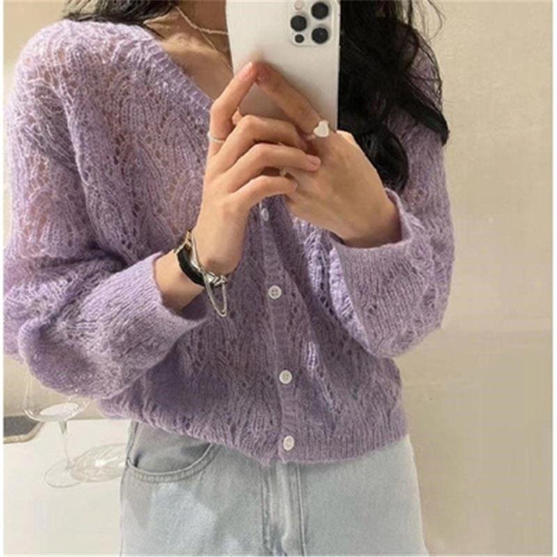 Women's Knits & Tees Cardigan Women V-neck Sexy Hollow Out Long Sleeve Single Breasted Sweet Solid Color Female Daily Thin Spring Autumn Bre, White
Women's Knits & Tees Cardigan Women V-neck Sexy Hollow Out Long Sleeve Single Breasted Sweet Solid Color Female Daily Thin Spring Autumn Bre, White