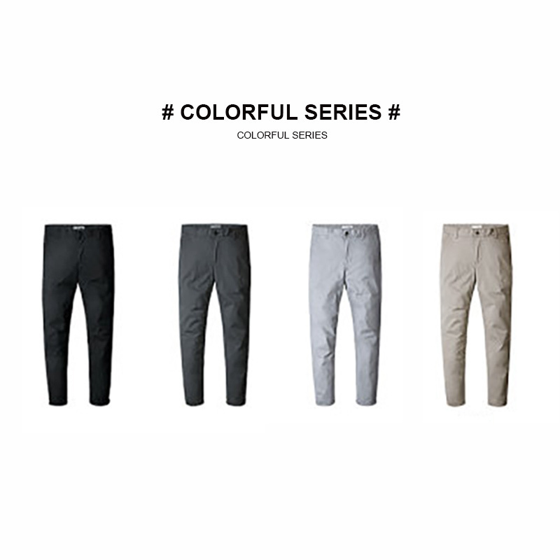 KUEGOU Cotton spandex Men's casual pants Spring slim type straight slacks Micro elastic Casual pants summer KK-2397 201126