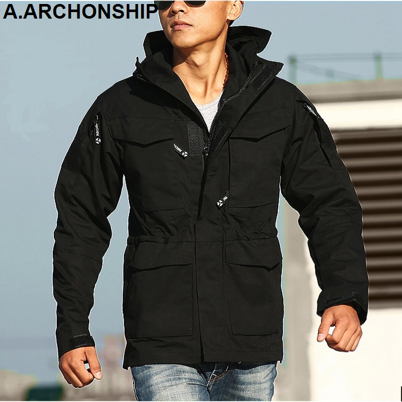 M65 UK US Army Clothes Windbreaker Military Field Jackets Mens Winter/Autumn Waterproof Flight Pilot Coat Hoodie Three colors 201119