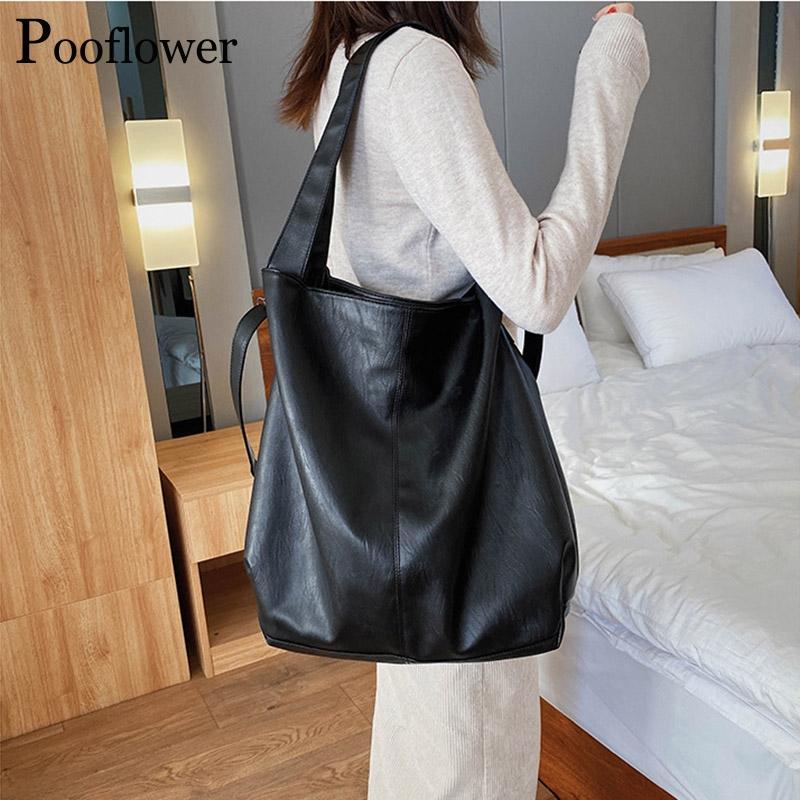Pooflower Vintage PU Leather Solid Totes High Capacity Casual Shoulder Bags Women 2021 New Fashion Designer Crossbody Bag ZH367, Beige
Pooflower Vintage PU Leather Solid Totes High Capacity Casual Shoulder Bags Women 2021 New Fashion Designer Crossbody Bag ZH367, Beige