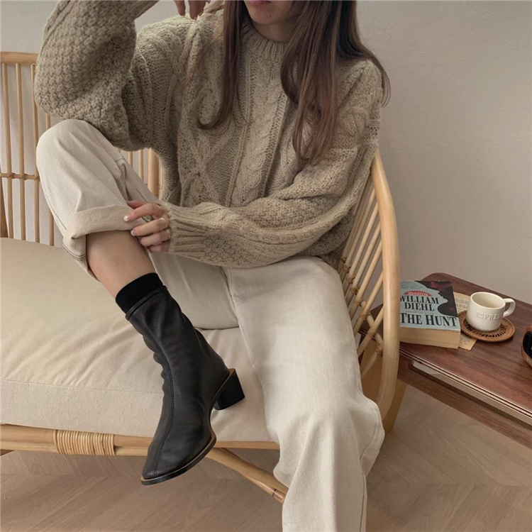 Colorfaith New Autumn Winter Women's Sweaters Warm Pullovers Minimalist Korean Oversize Vintage Solid Ladies Jumpers SW8125 201130
