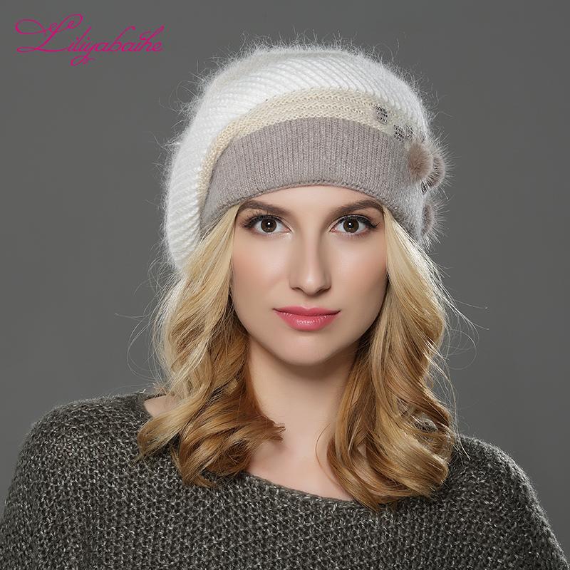 LILIYABAIHE NEW winter Women beret hat knitted wool angora beret patchwork stylish mink flower decoration cap Double warm hat, C05
LILIYABAIHE NEW winter Women beret hat knitted wool angora beret patchwork stylish mink flower decoration cap Double warm hat, C05