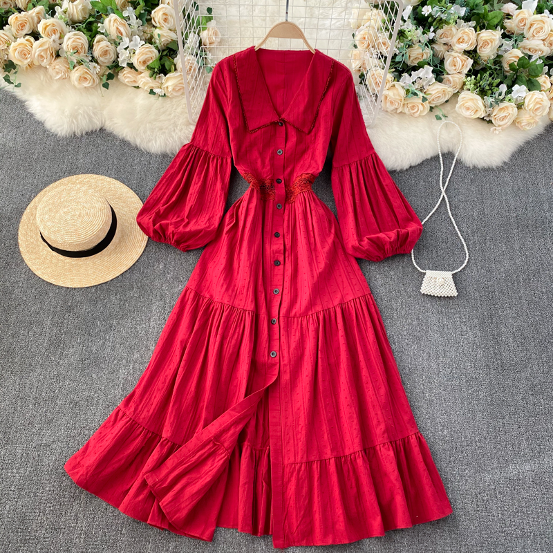 Lady New Fashion Retro Long Lantern Sleeve A-line Dress Women Cut Out Lace Waist Thin Holiday Elegant Vestidos De Mujer 2022, Same as picture
Lady New Fashion Retro Long Lantern Sleeve A-line Dress Women Cut Out Lace Waist Thin Holiday Elegant Vestidos De Mujer 2022, Same as picture