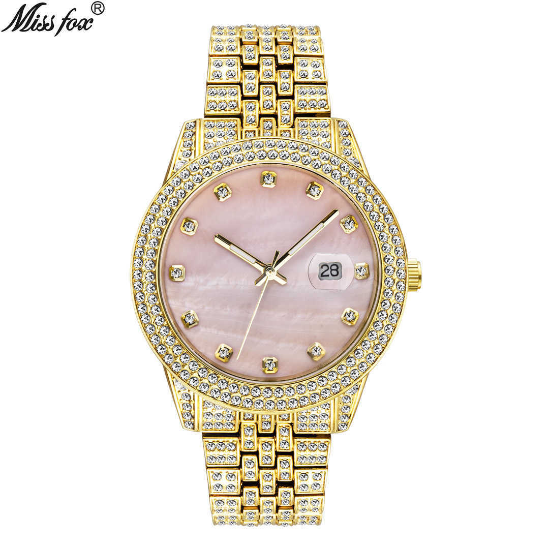 Missfox watch brand fashion hip hop diamond watch full diamond luminous calendar men's Quartz Watch, Gold dust
Missfox watch brand fashion hip hop diamond watch full diamond luminous calendar men's Quartz Watch, Gold dust
