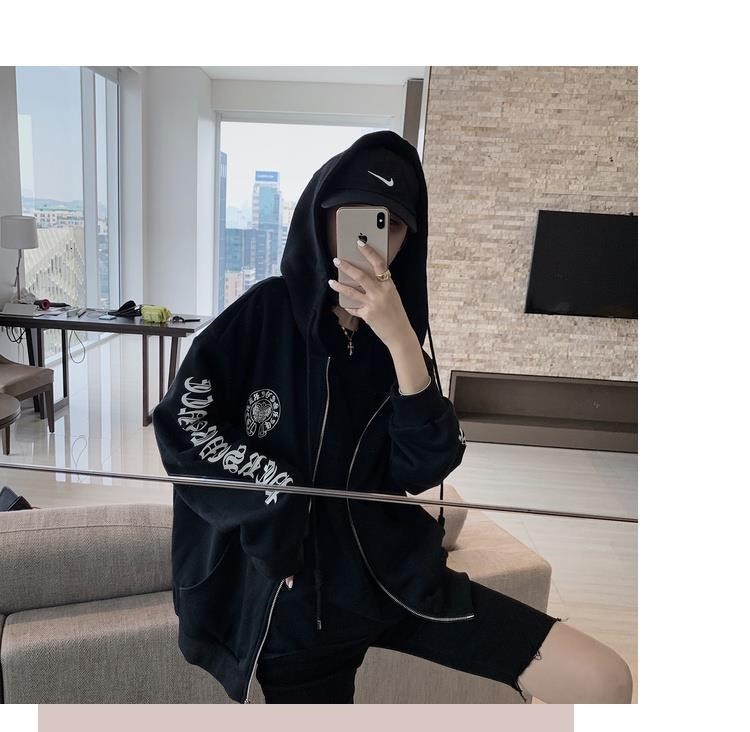 and Autumn Winter Crosin Sweater Women's Sanskrit Printing Loose Korean Reflective Thickened Zipper Hooded Jacket Plush SENQ, Black
and Autumn Winter Crosin Sweater Women's Sanskrit Printing Loose Korean Reflective Thickened Zipper Hooded Jacket Plush SENQ, Black