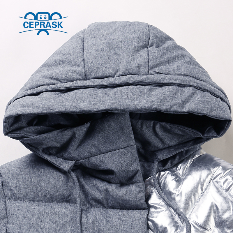 CEPRASK New Metallc Thick Parka Plus Size Long Bio fluff Hooded Women Winter coat European style Warm Stylish Winter Jacket 200928