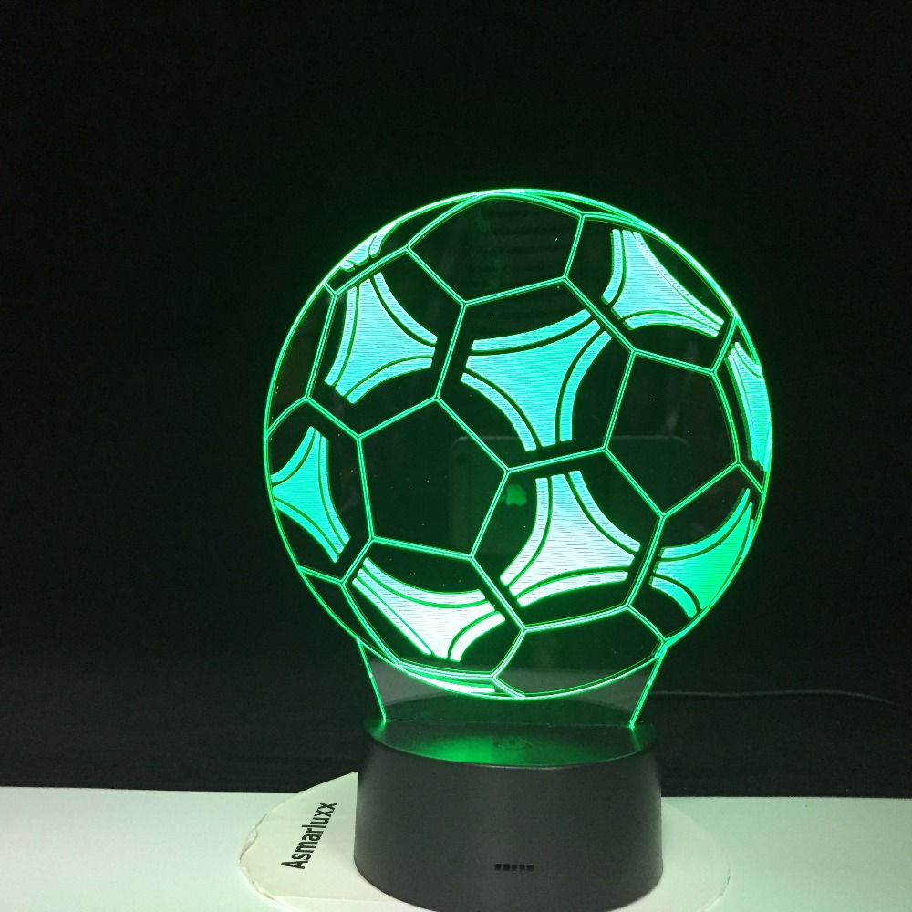 Football Soccer Shape 3D LED Night Light for Office Home Room Decoration Child Boys Baby Nightlight Table Lamp Gift