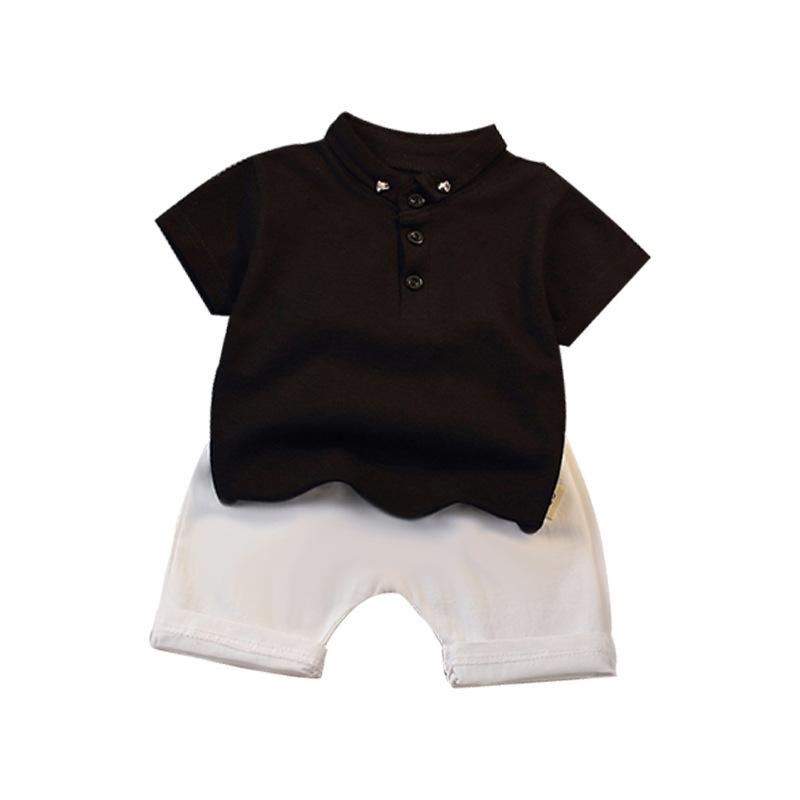 Wholesale Solid Color Kids Clothing Summer New Children's Suit Short Sleeve Two Piece Baby Button Design Sport T-shirt Set, Black
Wholesale Solid Color Kids Clothing Summer New Children's Suit Short Sleeve Two Piece Baby Button Design Sport T-shirt Set, Black