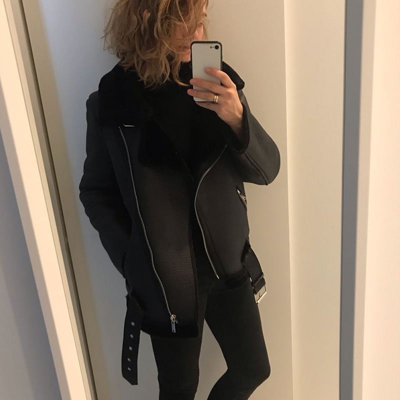 Ailegogo Winter Coats Women Thick Faux Leather Fur Sheepskin Coat Female Fur Leather Jacket Jacket Casaco Feminino 201224