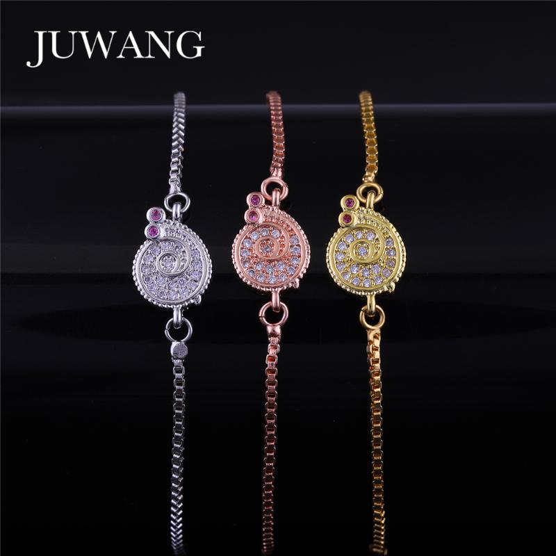 JUWANG Wholesale CZ Cute Animal Snail Bracelet For Women Girl Gold Sliver Color Crystal Adjustable Chain Fashion Jewelry Gift
JUWANG Wholesale CZ Cute Animal Snail Bracelet For Women Girl Gold Sliver Color Crystal Adjustable Chain Fashion Jewelry Gift