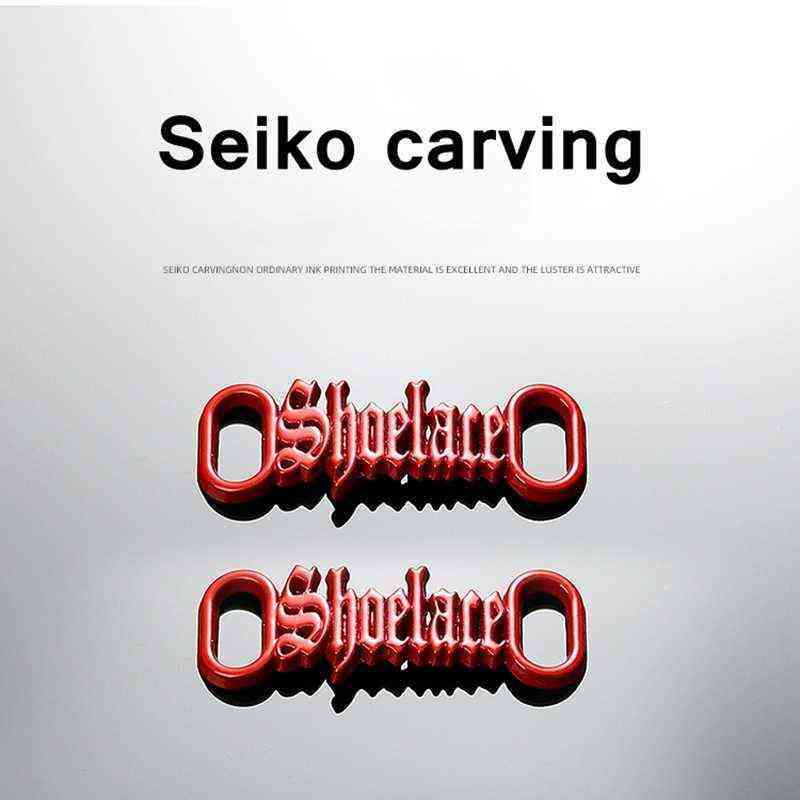 Shoes Accessories 1 Pair Diy Letter Shoelace Buckle Shoe Decorations Sneaker Kits Metal Shoelaces Stylish Sports Laces 220301