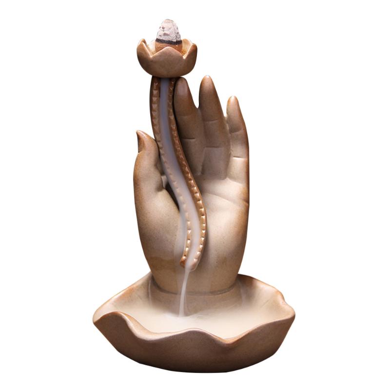 1pc Ceramic Ornamental Backflow Incense Burner Buddha's-hand Lotus Censer Home Office Decoration
1pc Ceramic Ornamental Backflow Incense Burner Buddha's-hand Lotus Censer Home Office Decoration