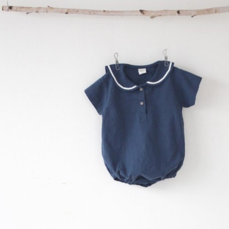 Summer Infants Clothes Preppy Style Newborn Baby Rompers Sailor Collar Toddlers Boys Girls Jumpsuits Short Sleeve, Navy blue
Summer Infants Clothes Preppy Style Newborn Baby Rompers Sailor Collar Toddlers Boys Girls Jumpsuits Short Sleeve, Navy blue