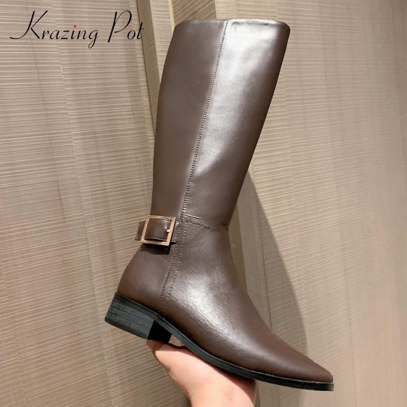 Krazing Pot european style split leather buckle decoration square toe thick high heel zip pretty girls basic knee-high boots L12, Black
Krazing Pot european style split leather buckle decoration square toe thick high heel zip pretty girls basic knee-high boots L12, Black
