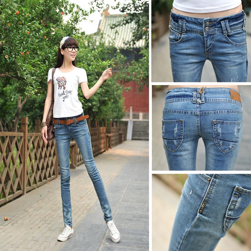 Fashion Sexy pencil pants slim fit Spring Summer jeans woman Low waist skinny trousers lady For Women Denim Jeans pants 201030