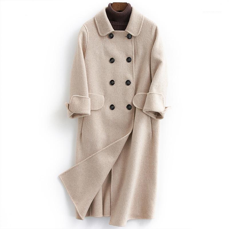 Alpaca Wool Coat Female Double-faced 2020 Fashion Double Breasted Woolen Coats Long Autumn Winter Jacket Women Z11581, Beige
Alpaca Wool Coat Female Double-faced 2020 Fashion Double Breasted Woolen Coats Long Autumn Winter Jacket Women Z11581, Beige