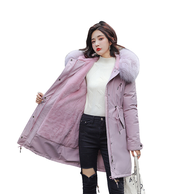 Thickened parka women slim long winter coat down cotton ladies down parka down jacket women winter coat 201026