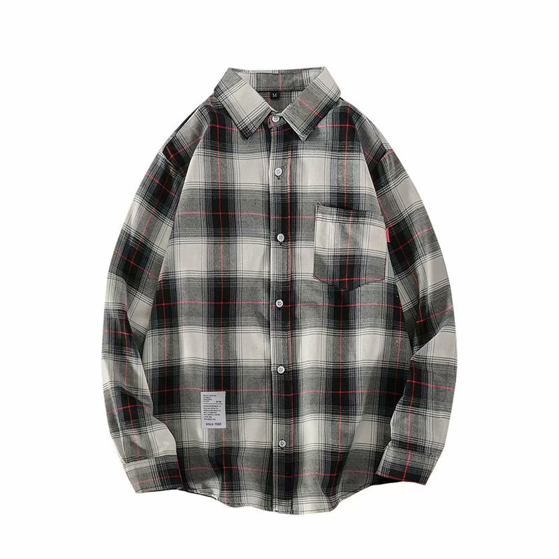 New style plaid jacket retro fashion pocket oversized jacket shirt coat men and women fashion lapel collar long sleeve loose coat chic top, Blue
New style plaid jacket retro fashion pocket oversized jacket shirt coat men and women fashion lapel collar long sleeve loose coat chic top, Blue